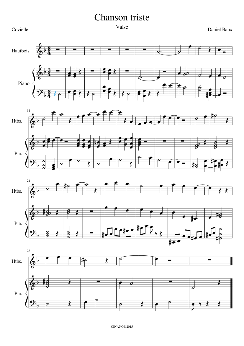 Chanson triste Sheet music for Piano (Solo) | Musescore.com