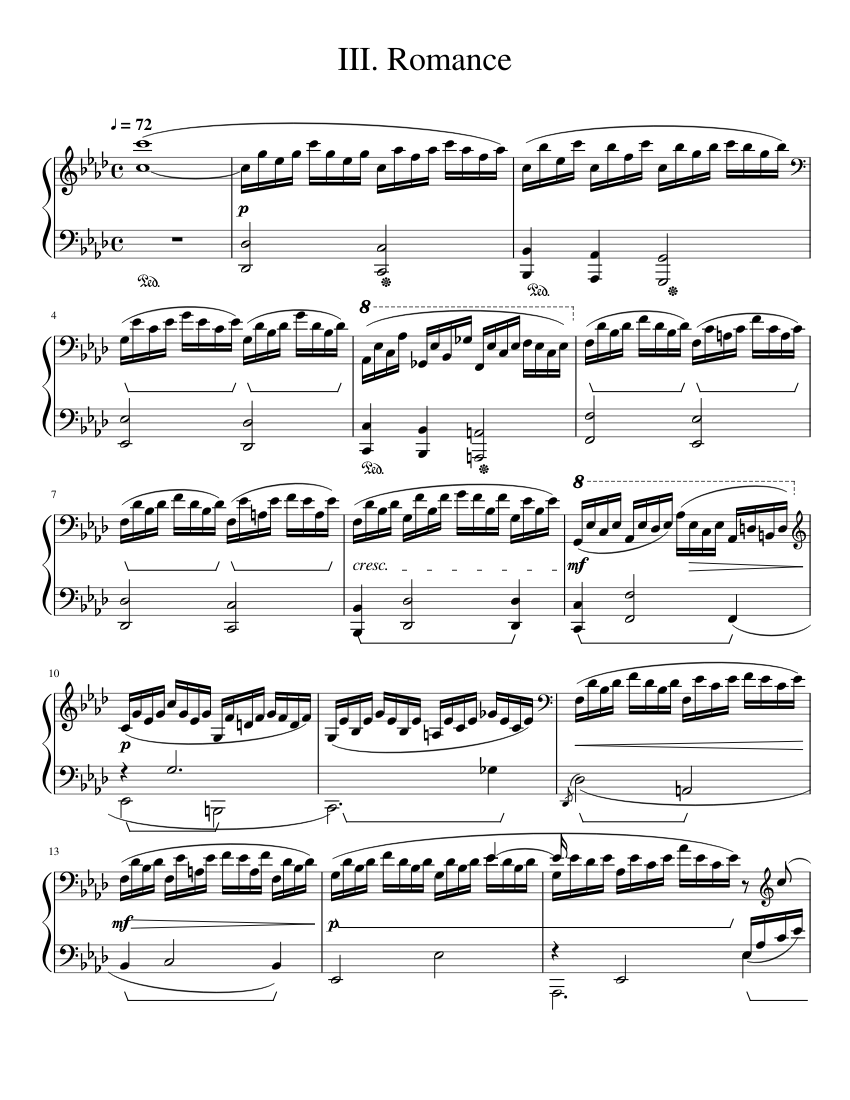 C. Widor - Romance for flute (Piano Accompaniment Op. 34) Sheet music for  Piano (Solo) | Musescore.com