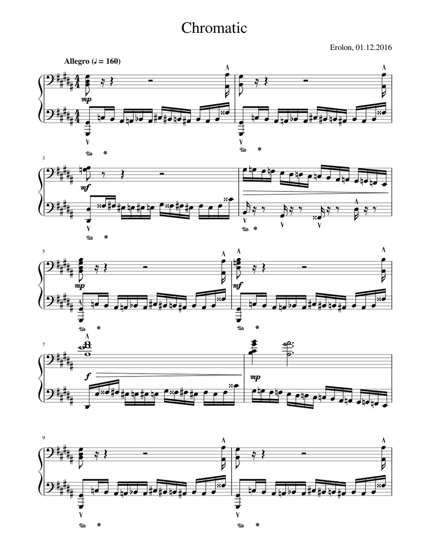 Chromatic Sheet music for Piano (Solo) | Download and print in PDF or ...