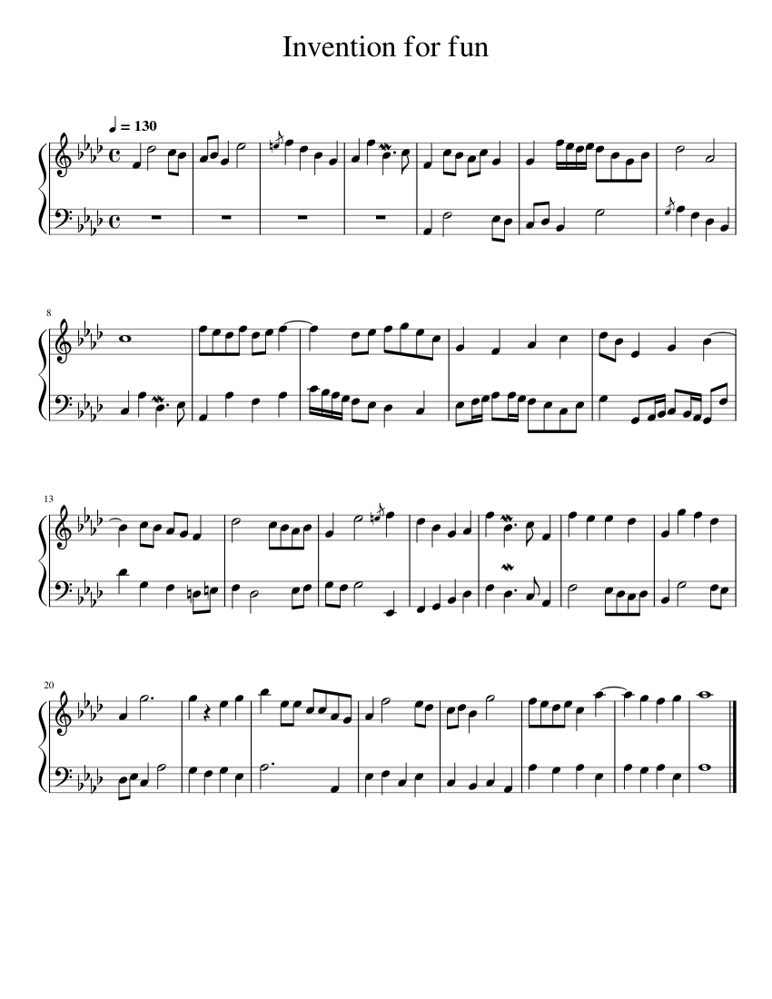 Invention for fun Sheet music for Piano (Solo) Easy | Musescore.com