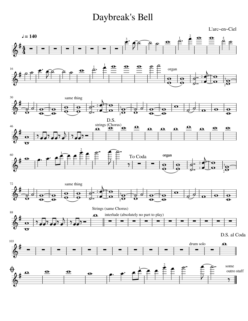 Daybreak S Bell Sheet Music For Violin Solo Musescore Com