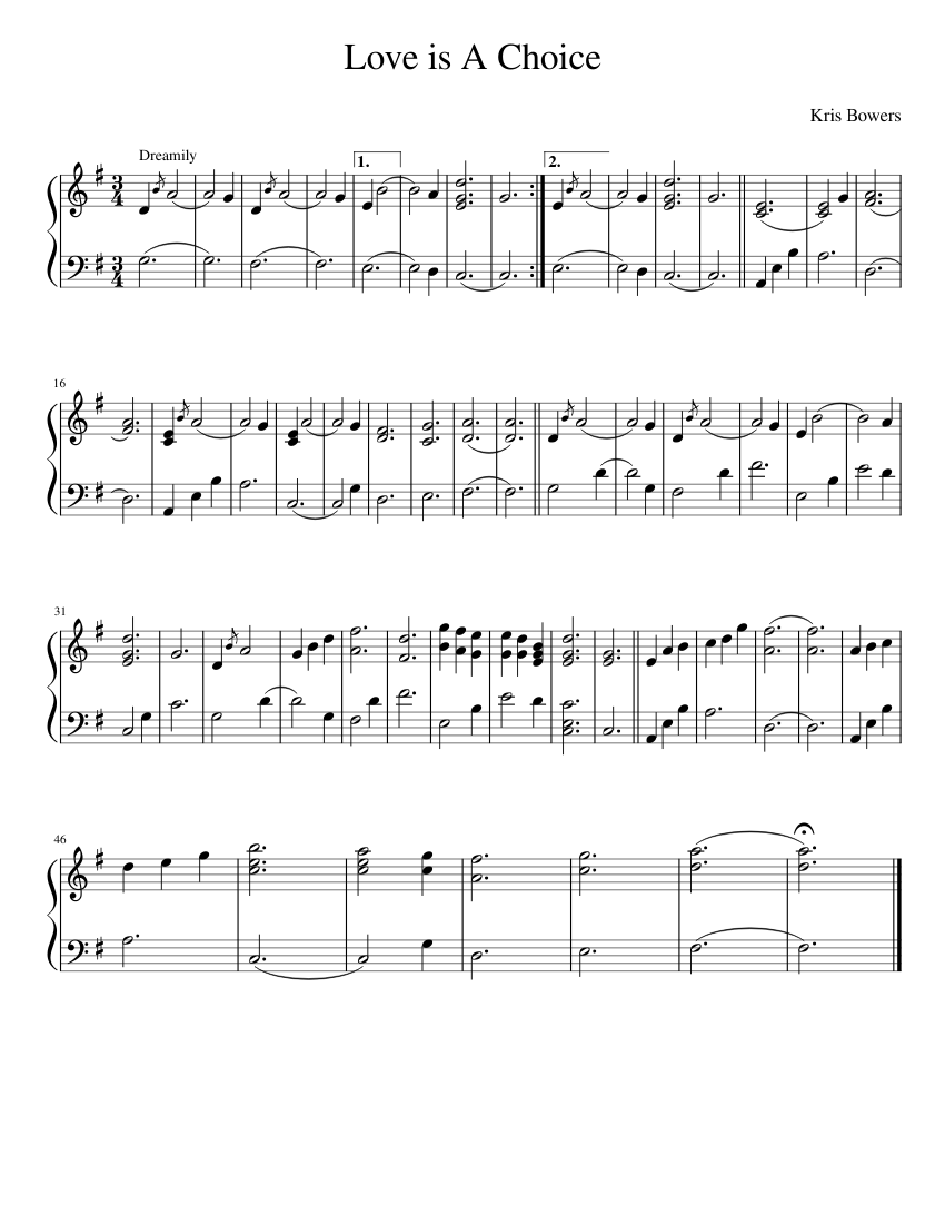 Love Is A Choice Sheet Music For Piano Solo Musescore Com