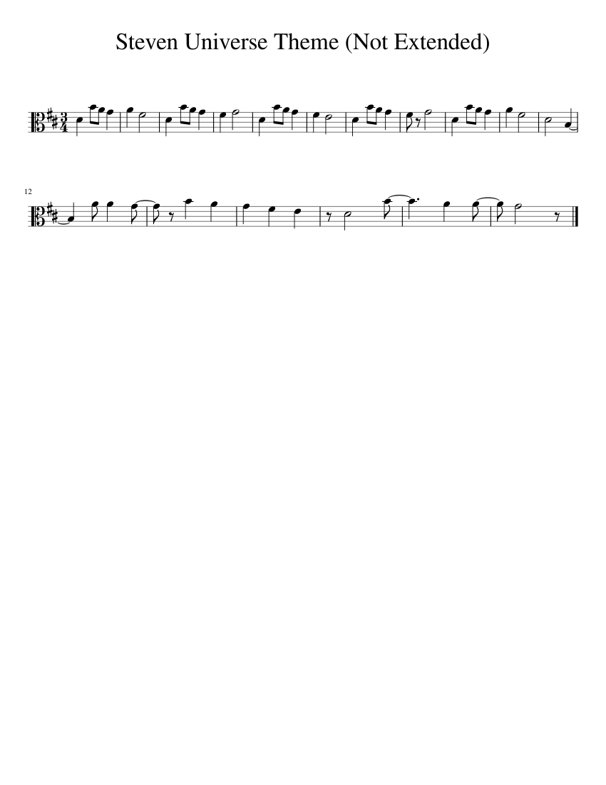 housewife Recite Prospect Steven Universe Theme Sheet music for Viola (Solo) | Musescore.com
