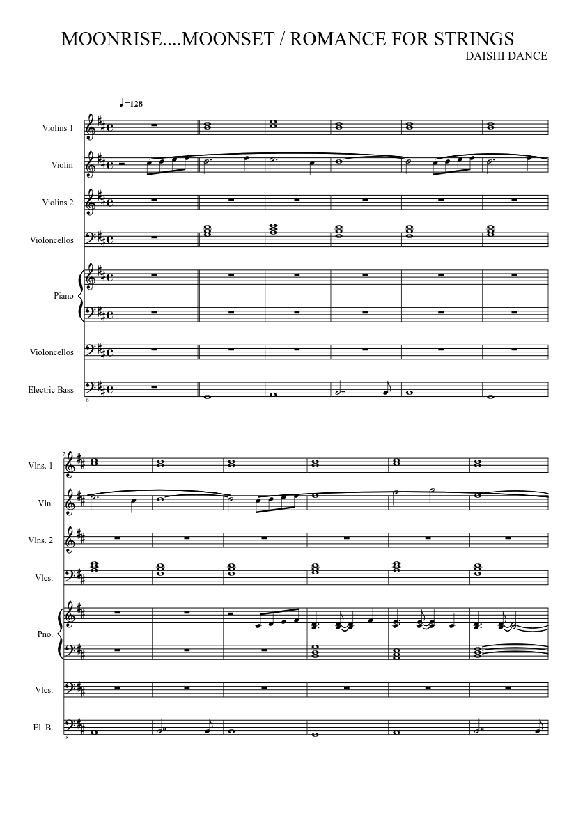 MOONRISE....MOONSET / ROMANCE FOR STRINGS Sheet music for Piano, Violin  (Solo) | Musescore.com