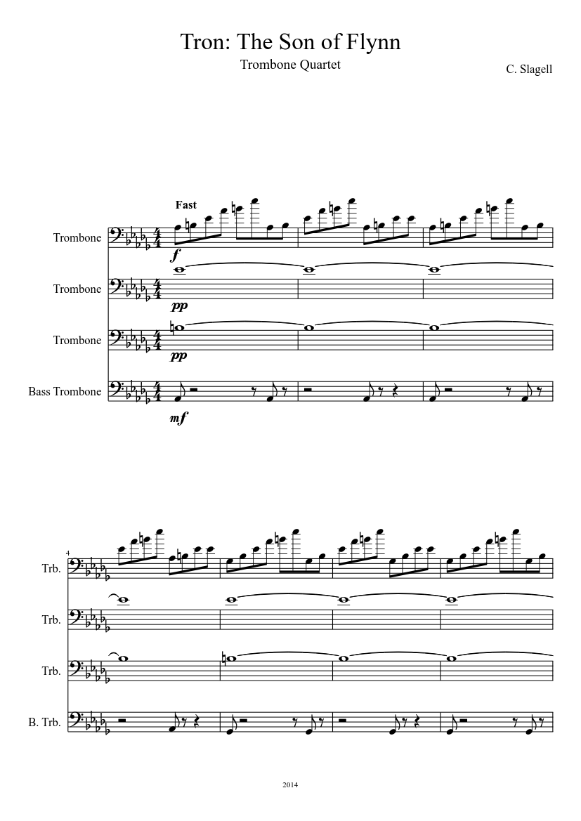 Tron: Son of Flynn Sheet music for Trombone (Mixed Trio) | Musescore.com