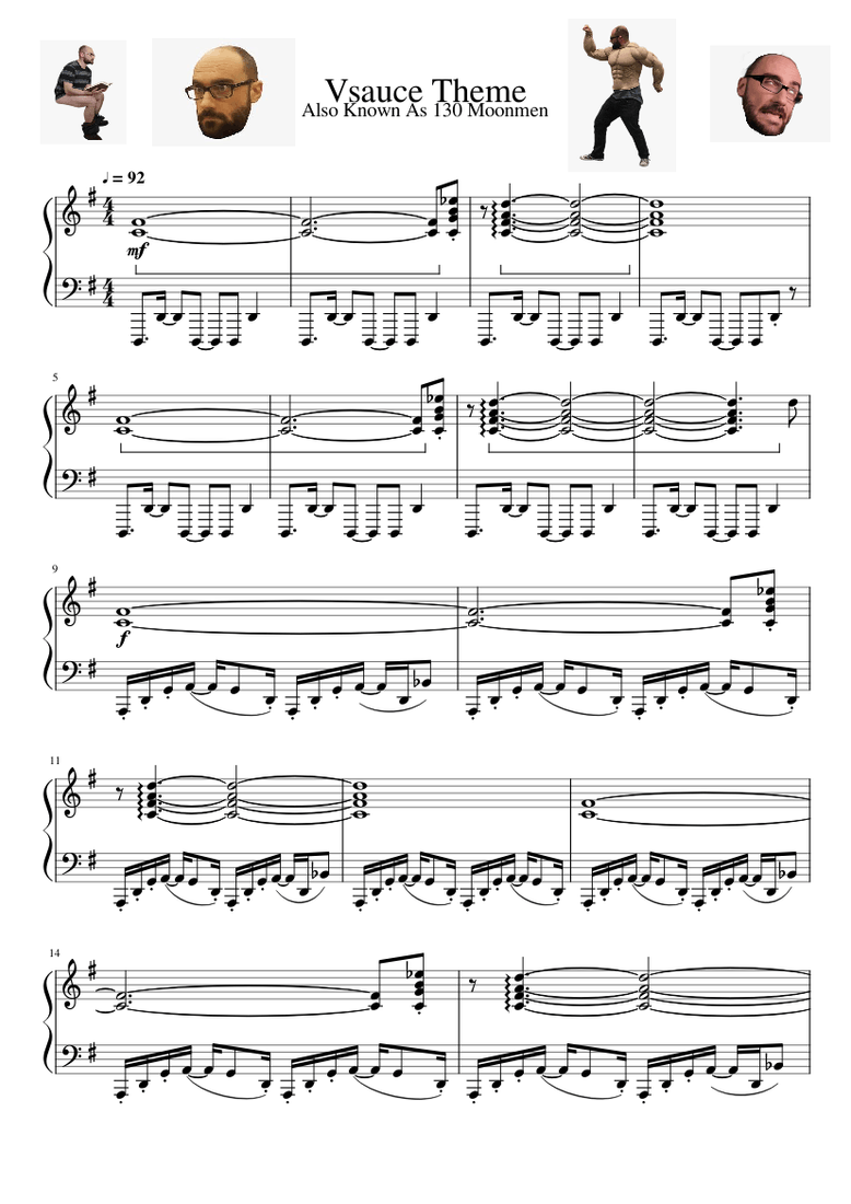 Vsauce Theme Sheet Music For Piano Solo Musescore Com