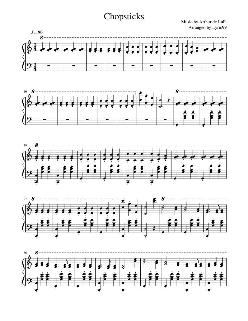 Chopsticks Sheet music for Piano (Solo)