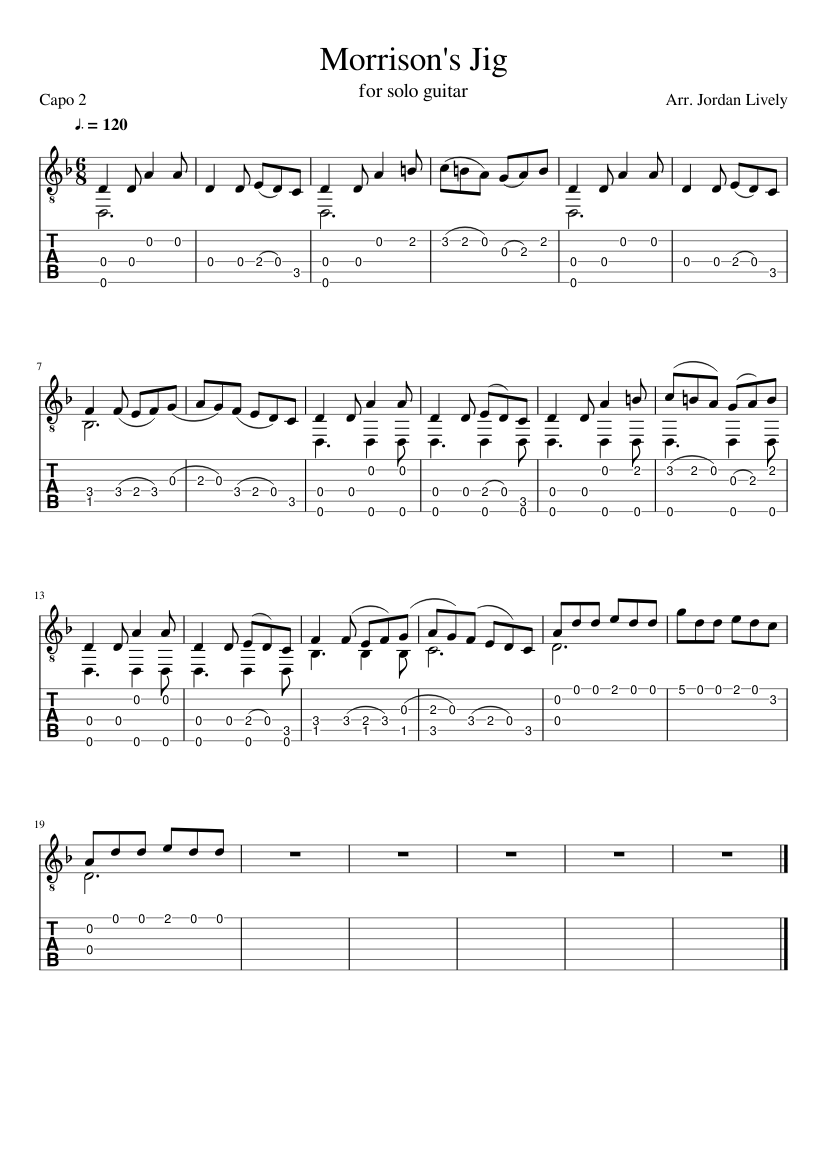 Morrison's Jig Sheet Music for Guitar (Solo) | MuseScore.com