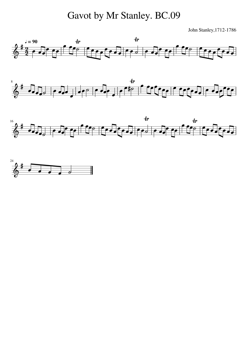Gavot by Mr Stanley. BC.09