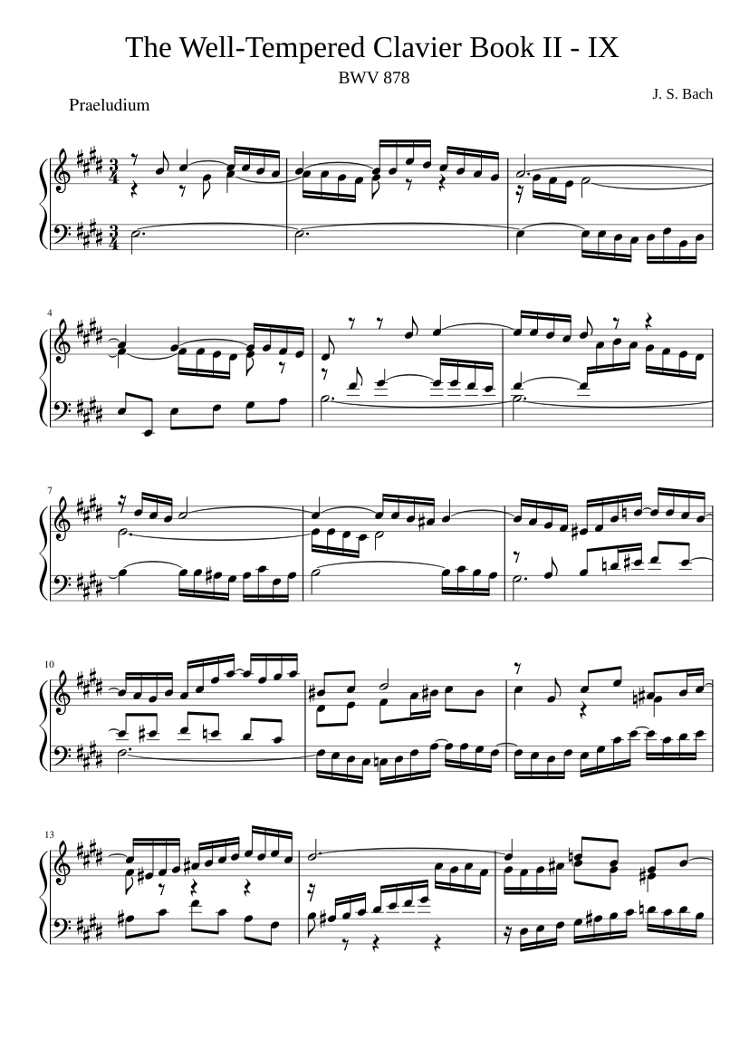 Prelude and Fugue in E major BWV 878