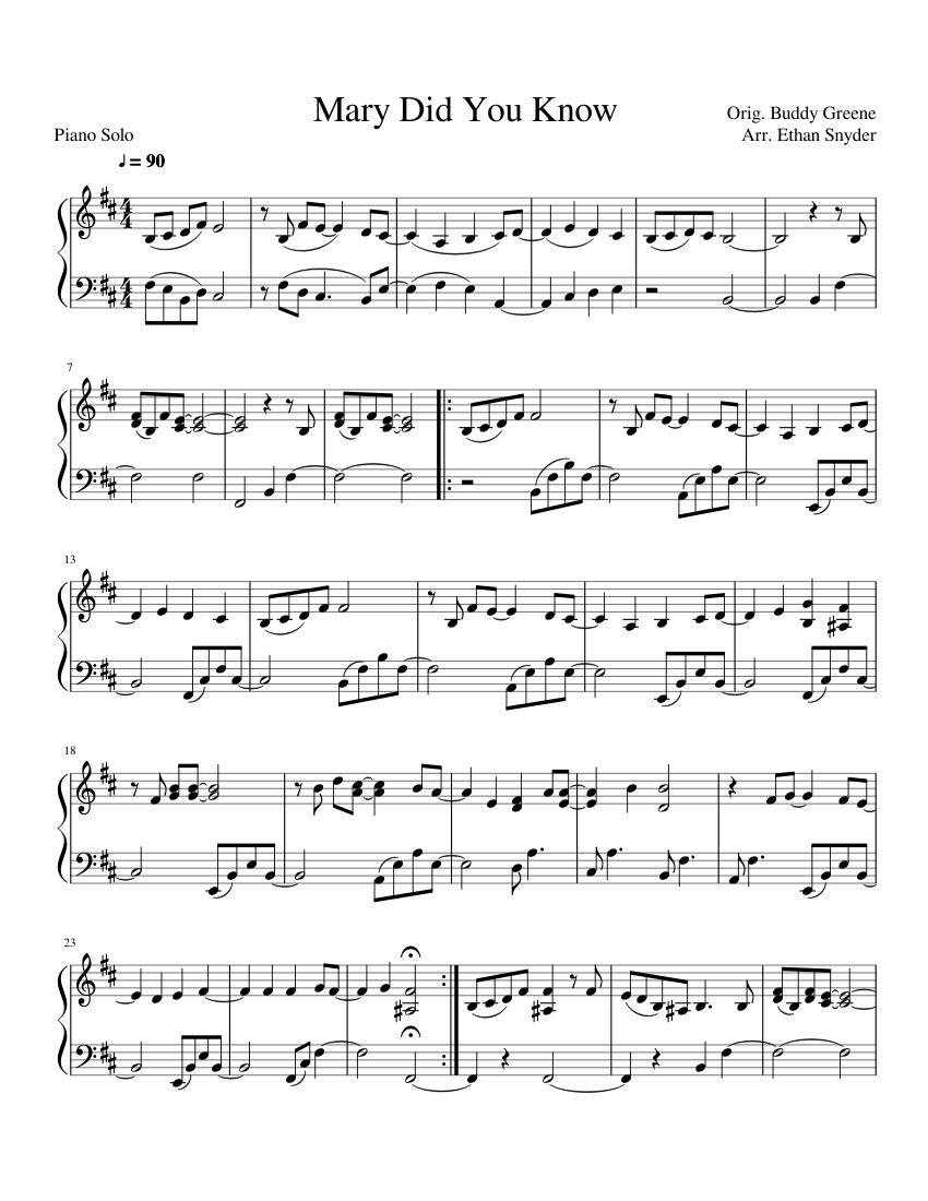 mary did you know? sheet music for piano (solo) easy | musescore