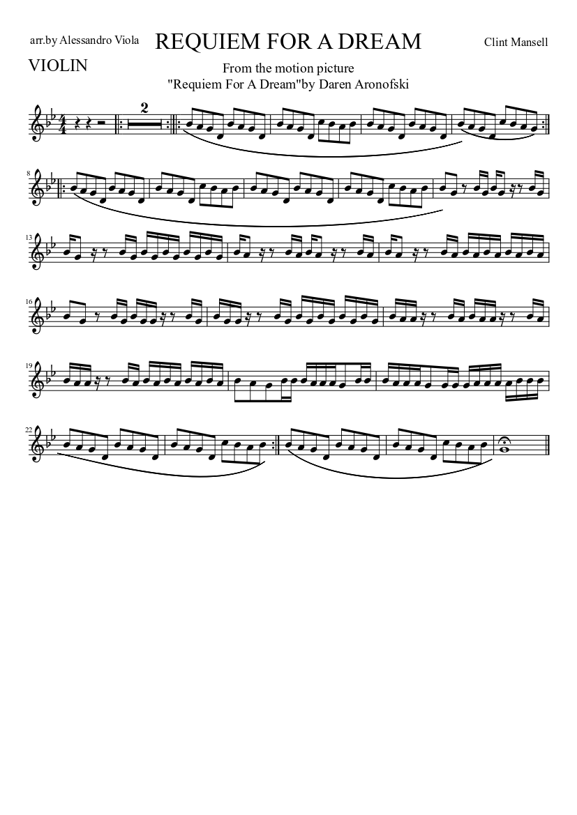 FOR A DREAM (violin) music for Violin (Solo) Musescore.com