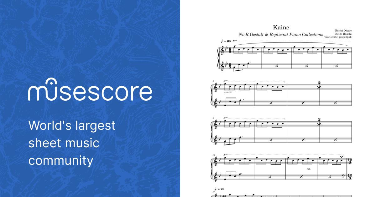 Kaine - NieR Gestalt & Replicant Piano Collection Sheet music for Piano  (Solo) | Musescore.com