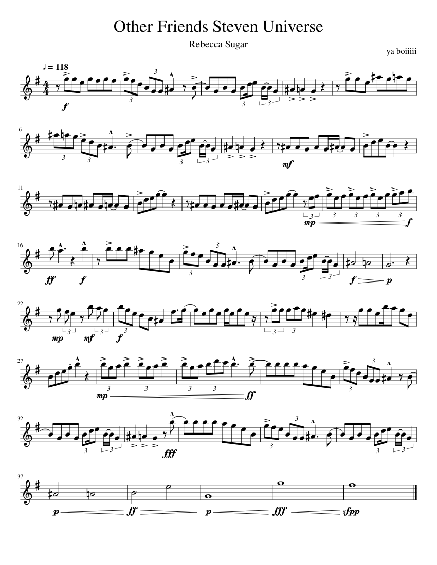 Other Friends Steven Universe Sheet music for Violin (Solo) | Musescore.com