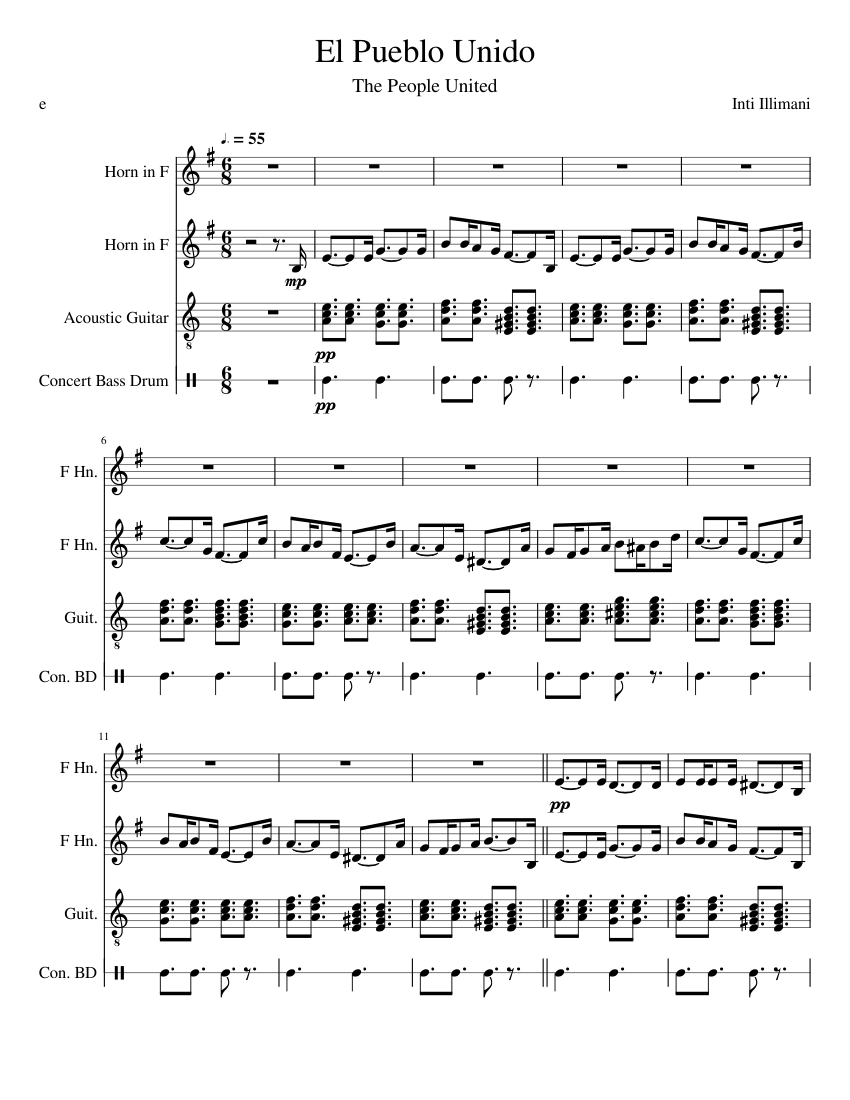 El Pueblo Unido (The People United) - Inti Illimani - piano tutorial
