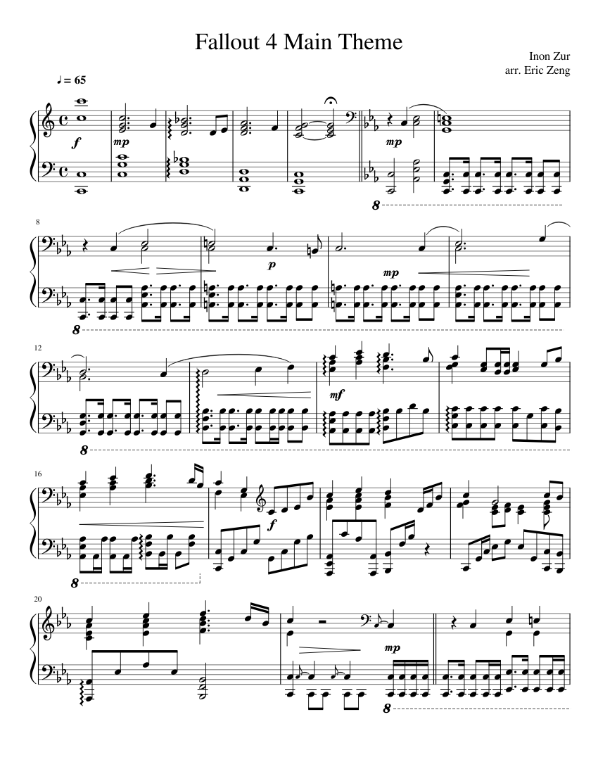 Fallout 4 Main Theme Sheet music for Piano (Solo) | Musescore.com