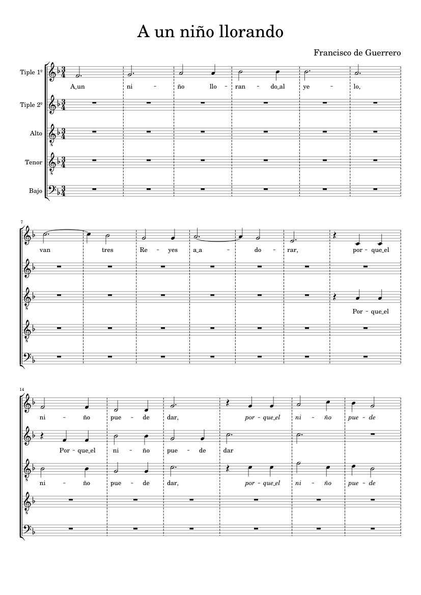 Francisco de Guerrero - A un niño llorando