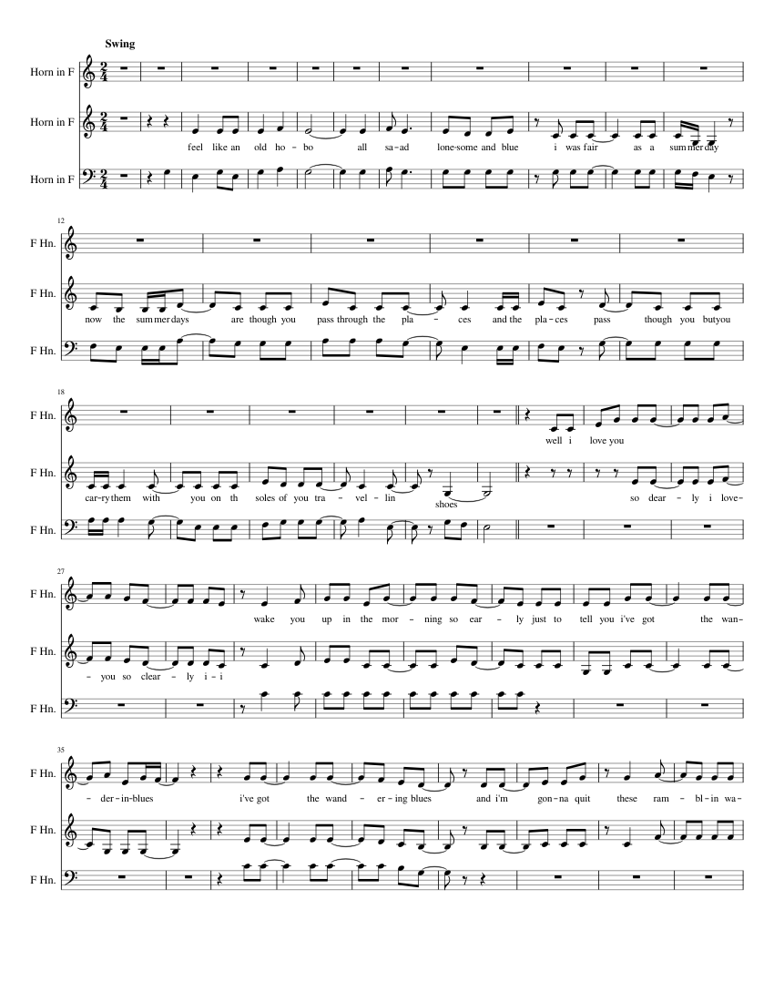 Littlest Birds The Be Good Tanyas Sheet Music For French Horn A Littlest birds the be good tanyas sheet music for french horn a