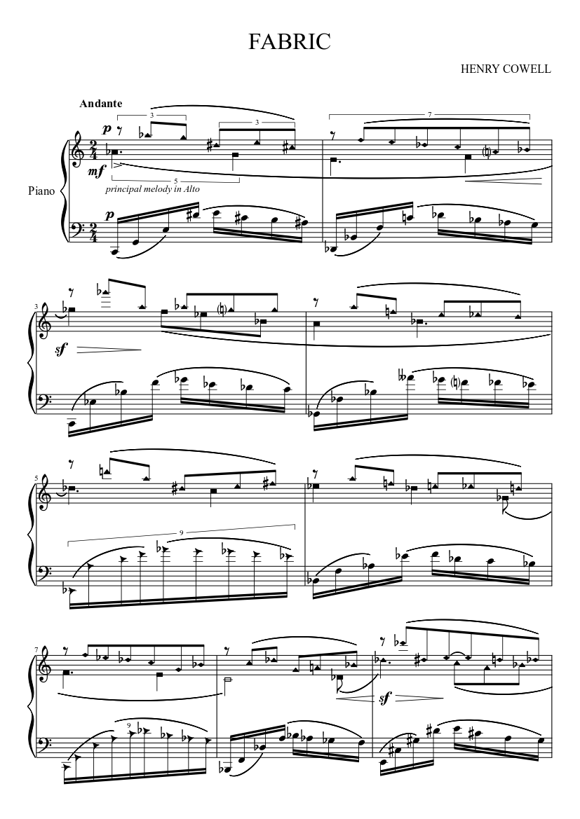 FABRIC - Henry Cowell - piano tutorial