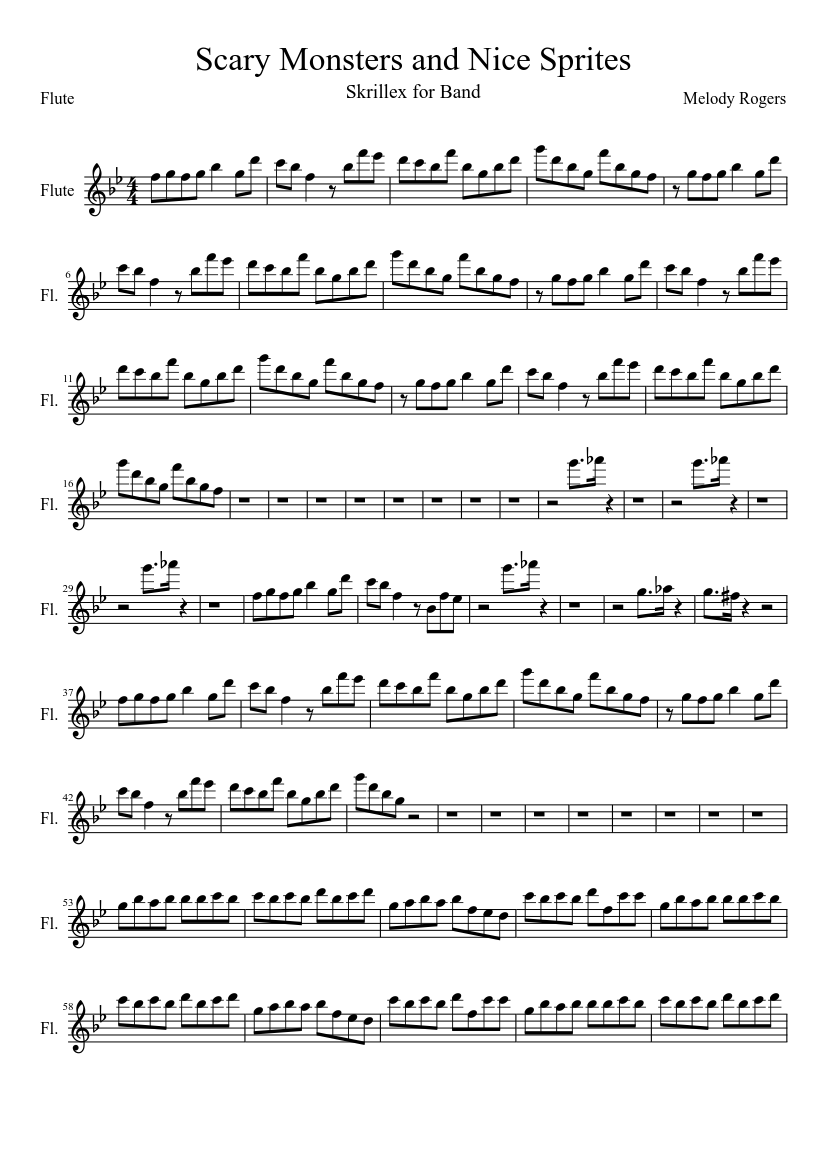 Scary Monsters and Nice Sprites Sheet Music for Flute (Solo) | MuseScore.com