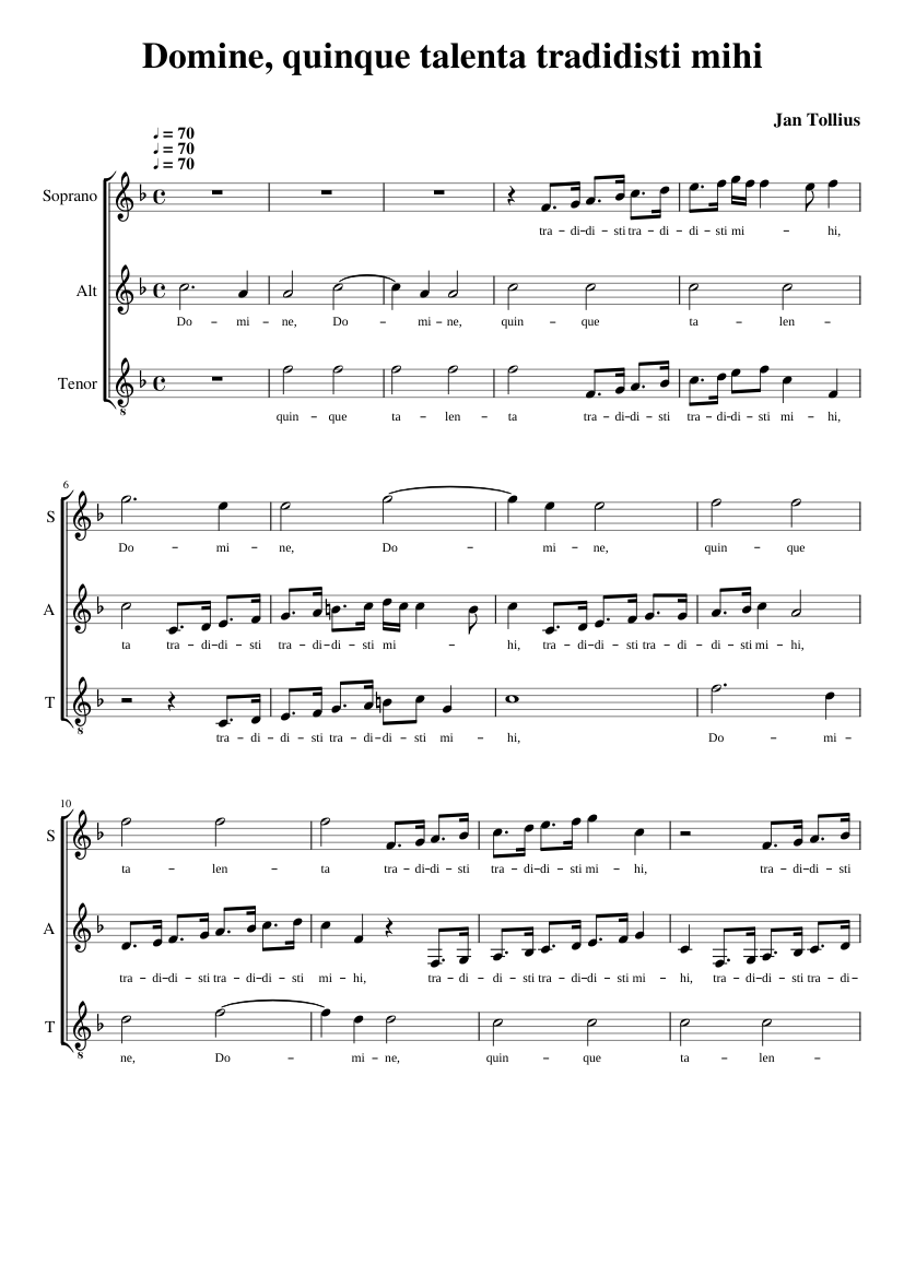 Domine quinque talenta tradidisti mihi