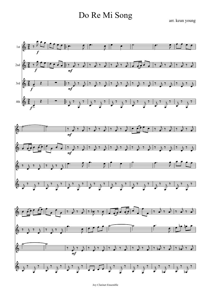 Doremi Song Sheet Music For Woodwinds Other Mixed Quartet Musescore Com