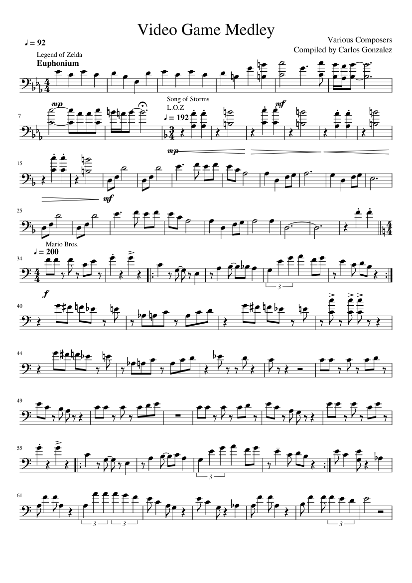 Vgm Euphonium Sheet Music For Euphonium Solo 6148