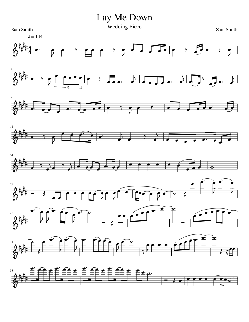 Lay Me Down Sheet music for Violin (Solo) | Musescore.com
