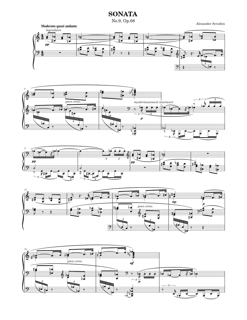 Alexander Scriabin: Piano Sonata No.9, Op.68 Sheet music for Piano (Solo) |  Musescore.com