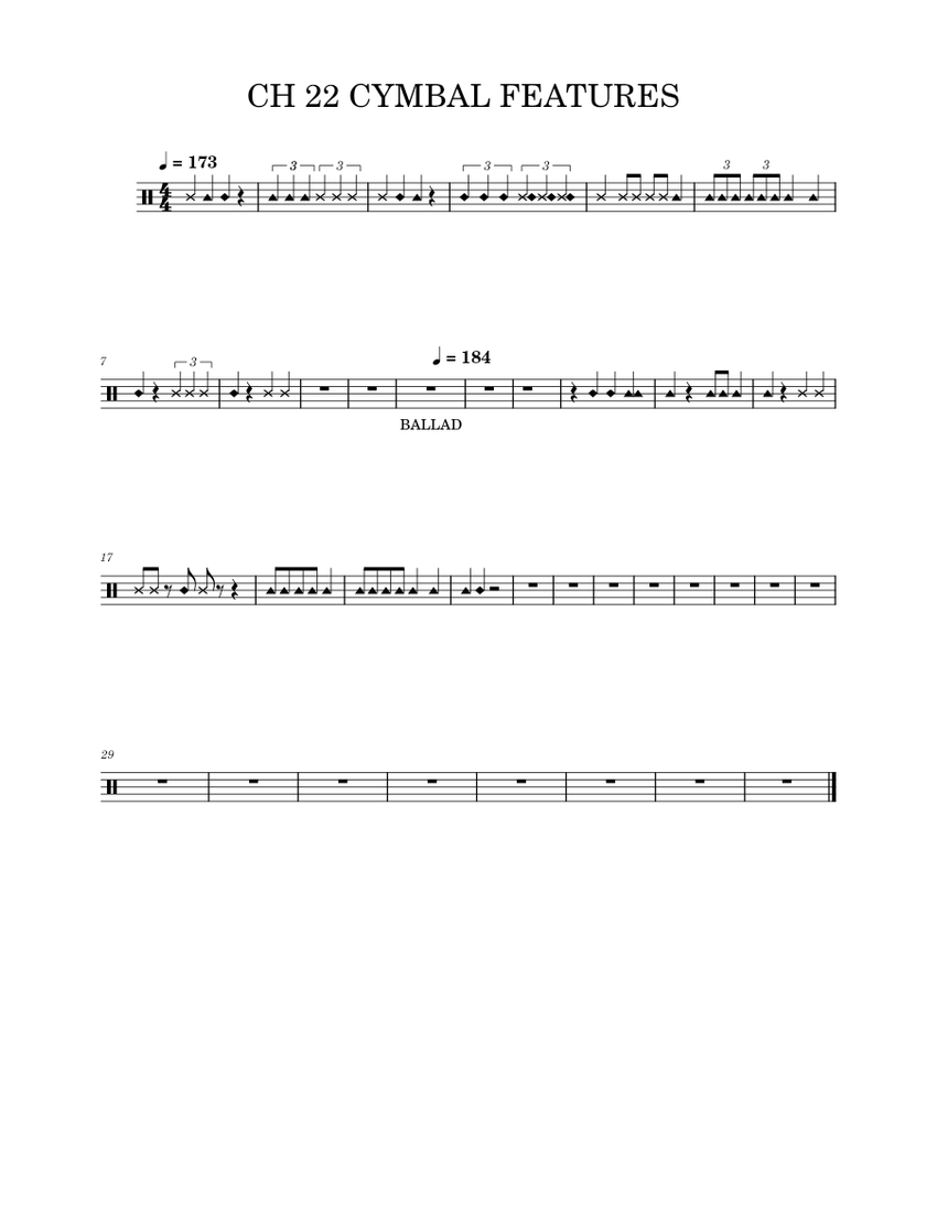 CH 22 CYMBAL FEATURES Sheet music for Crash (Solo)