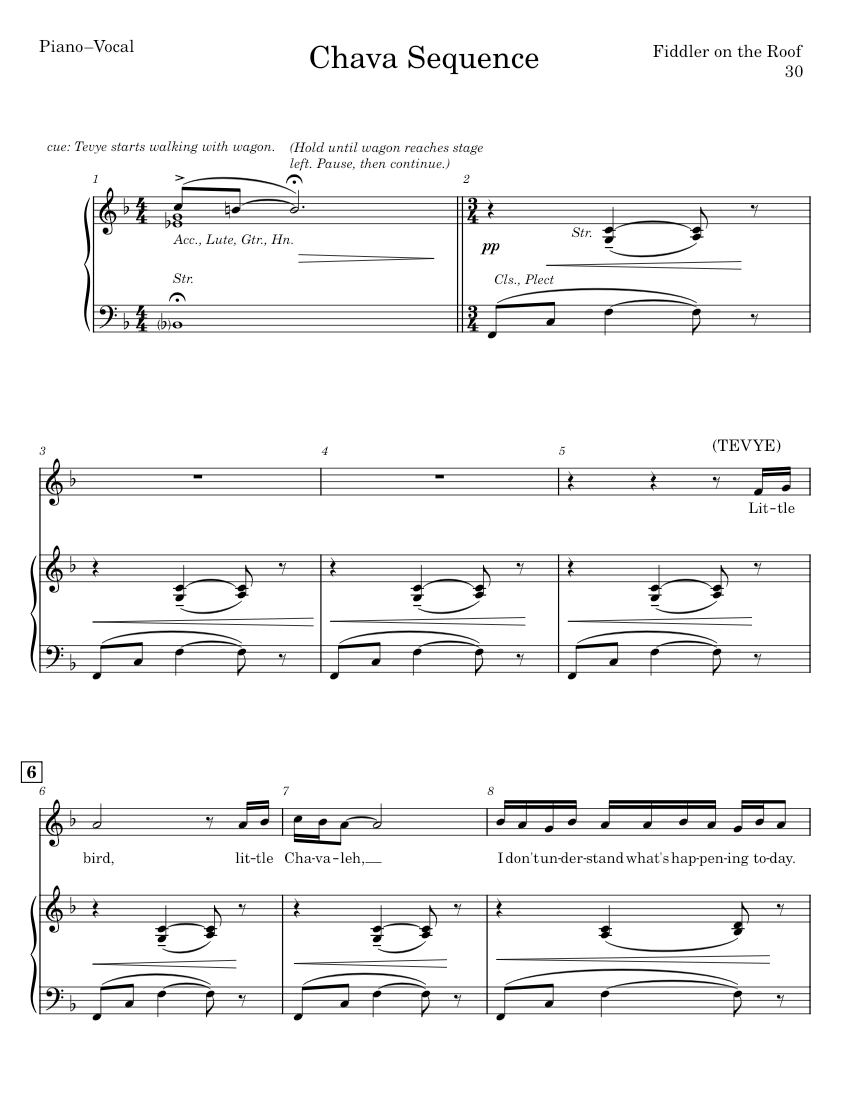 Chava Sequence Sheet Music for Piano, Synthesizer (Mixed Duet ...