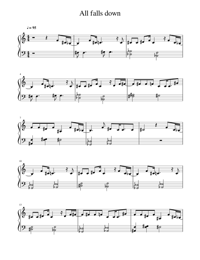 All falls down - (to be continued) - piano tutorial