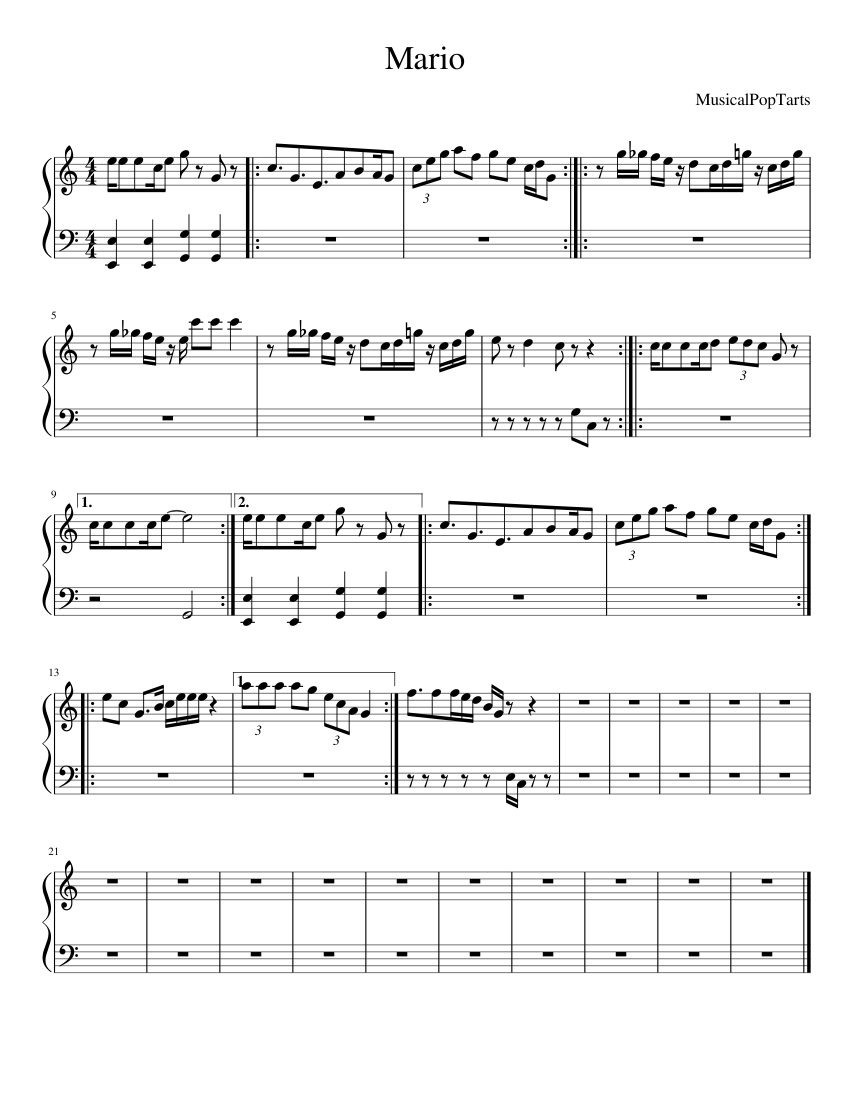 Mario Sheet music for Piano (Solo) | Musescore.com