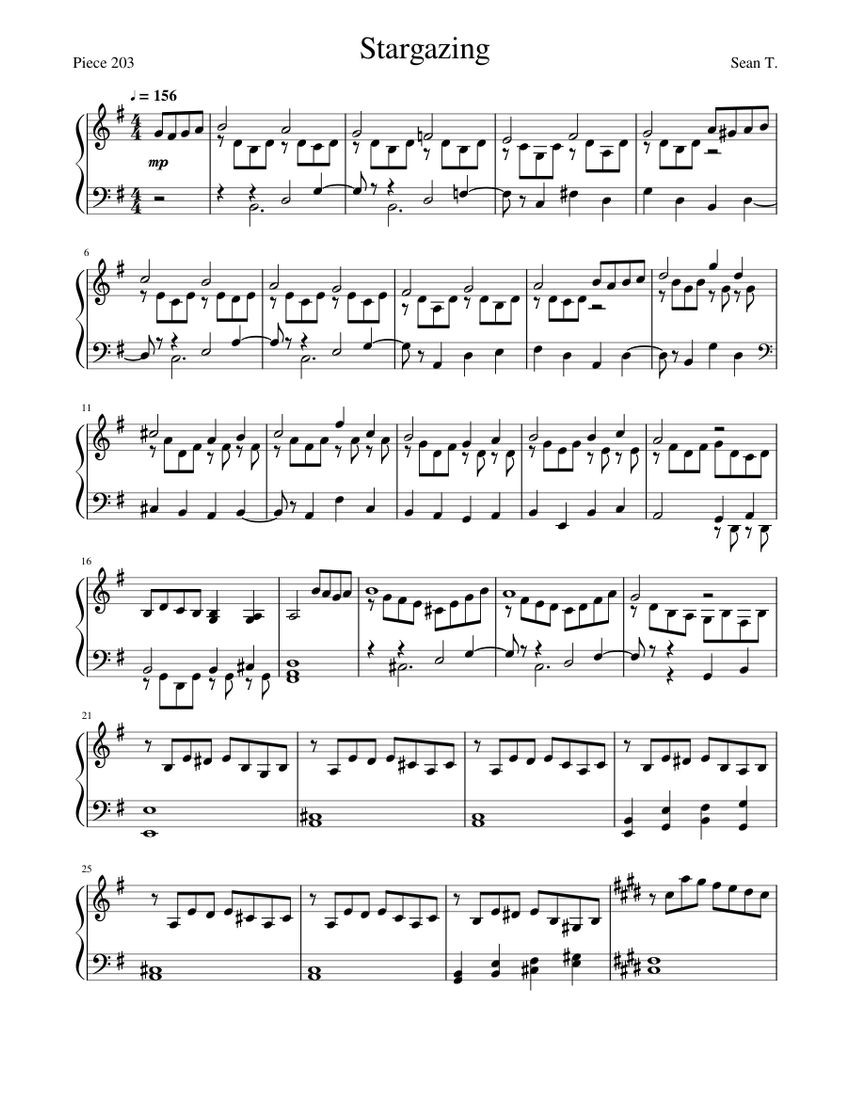 Stargazing Sheet music for Piano (Solo)