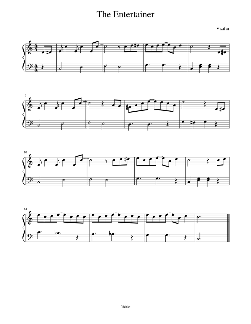 The Entertainer (easy version) Sheet music for Piano (Solo) | Musescore.com