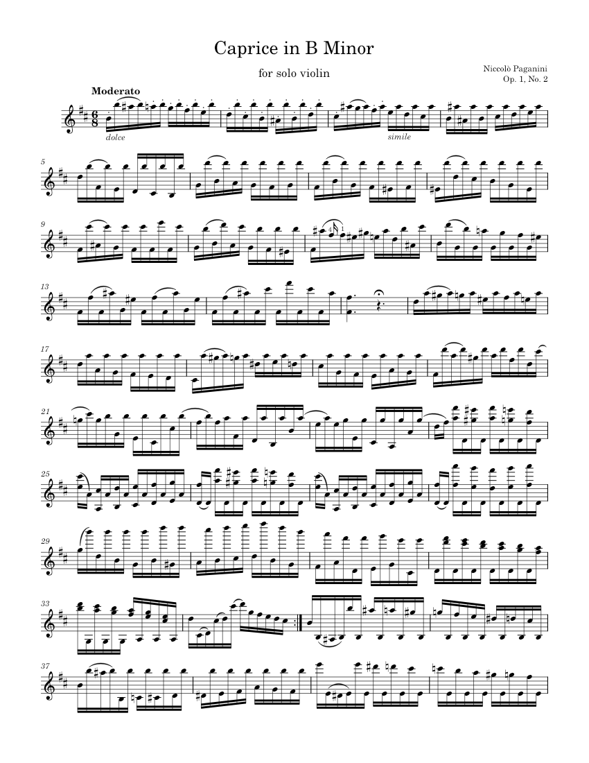 24 Caprices for Solo Violin Op.1