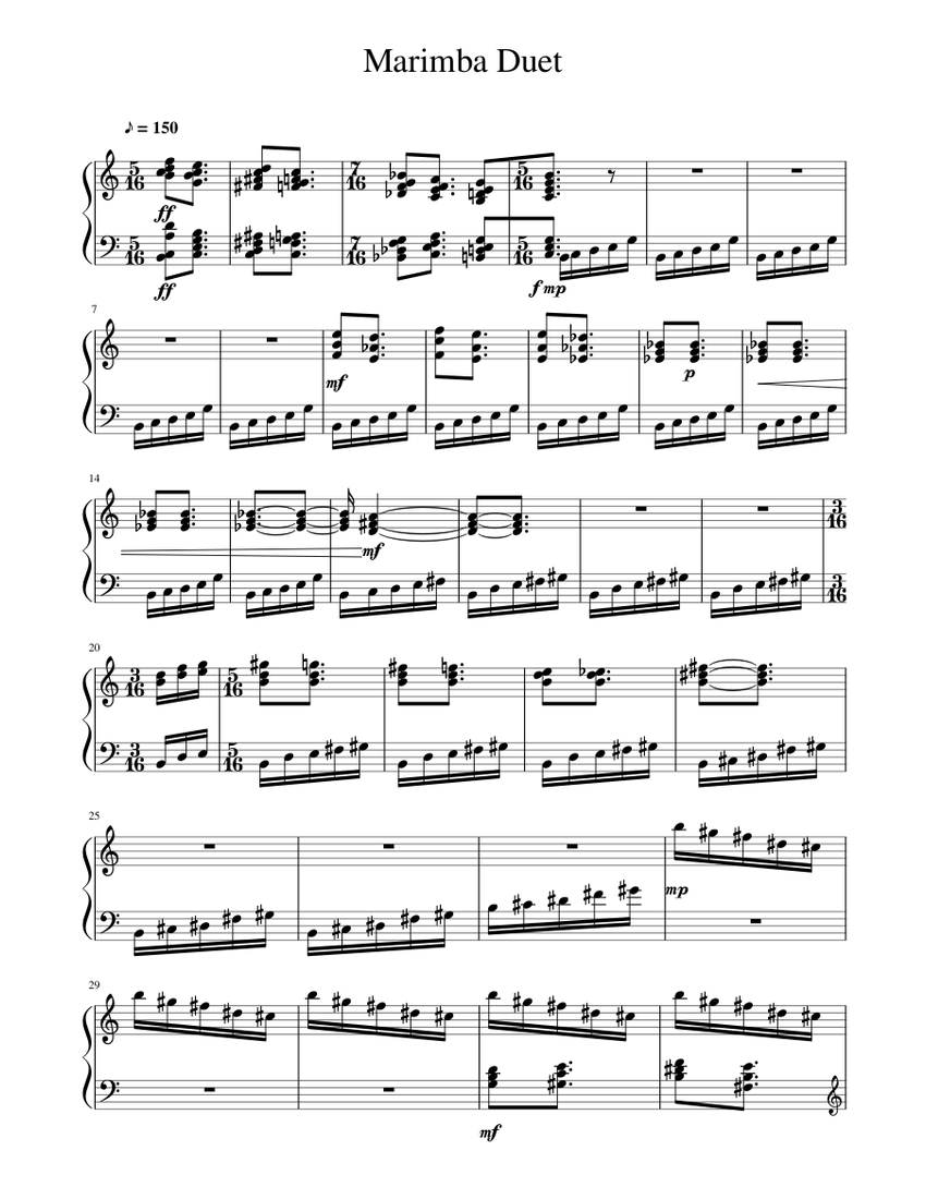 Marimba Duet Sheet music for Marimba (Solo) | Download and print in PDF ...