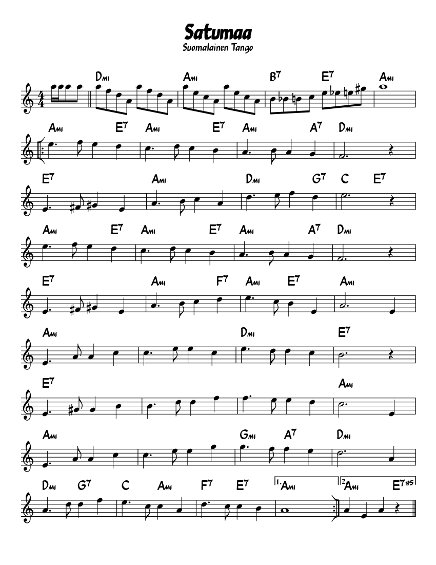 Satumaa Sheet music for Piano (Solo) Easy | Musescore.com