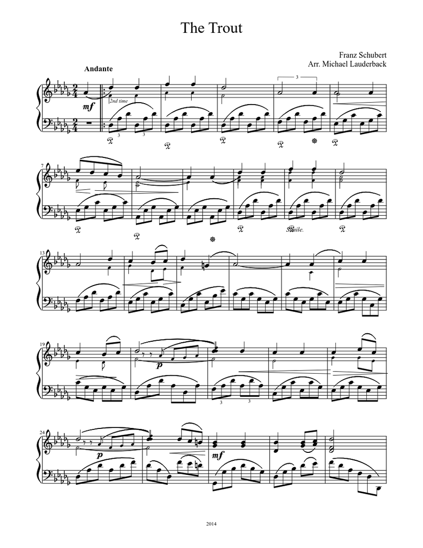 The Trout Sheet music for Piano (Solo)