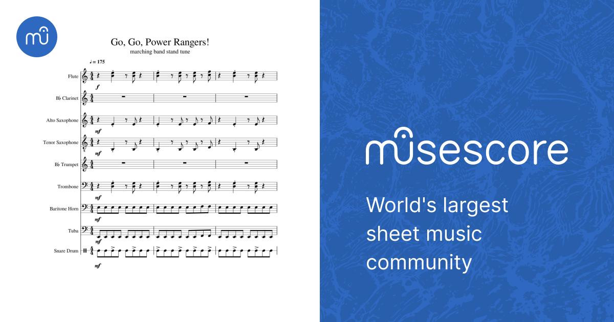 Go, Go, Power Rangers! Sheet music for Trombone, Tuba, Flute, Clarinet in  b-flat & more instruments (Mixed Ensemble) | Musescore.com