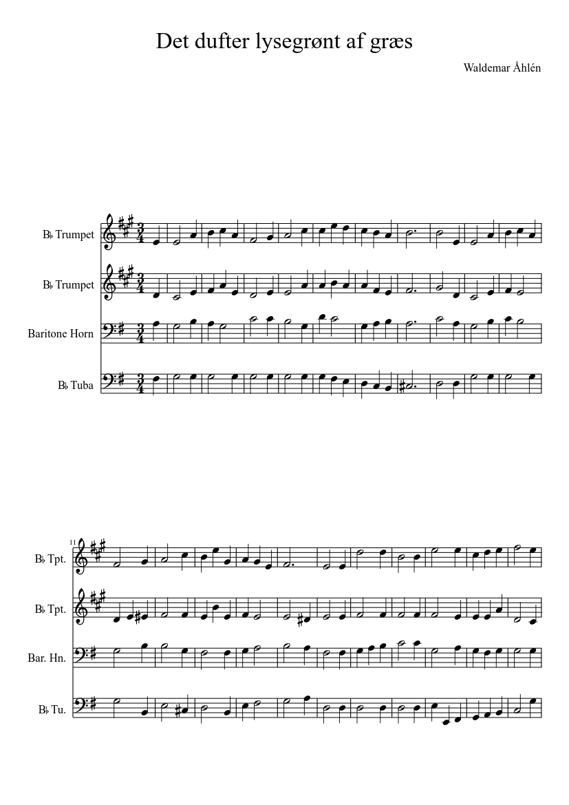 Det dufter lysegrønt af Sheet music for Tuba, Trumpet other (Mixed Trio) | Musescore.com