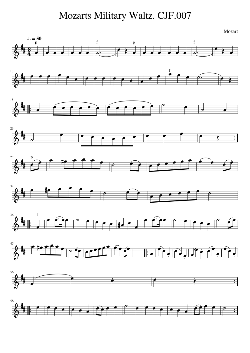 Mozarts Military Waltz. CJF.007