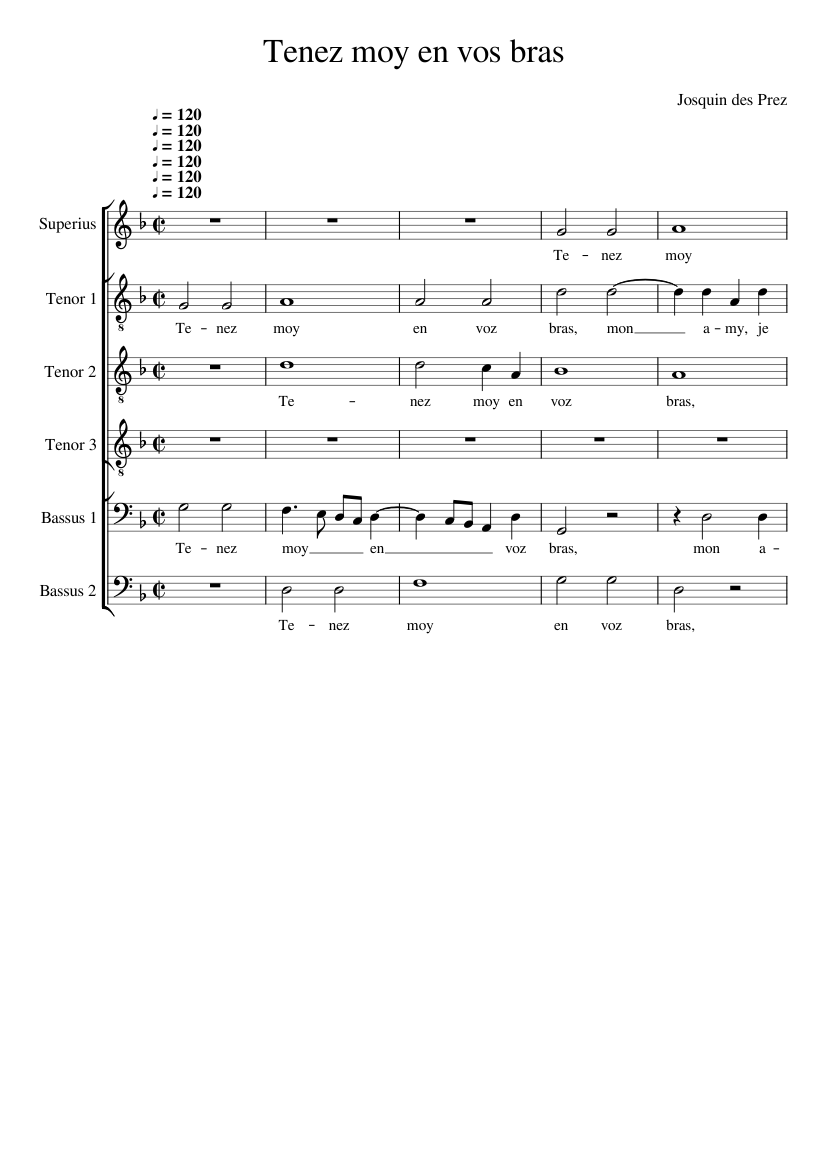 Tenez moy en vos bras