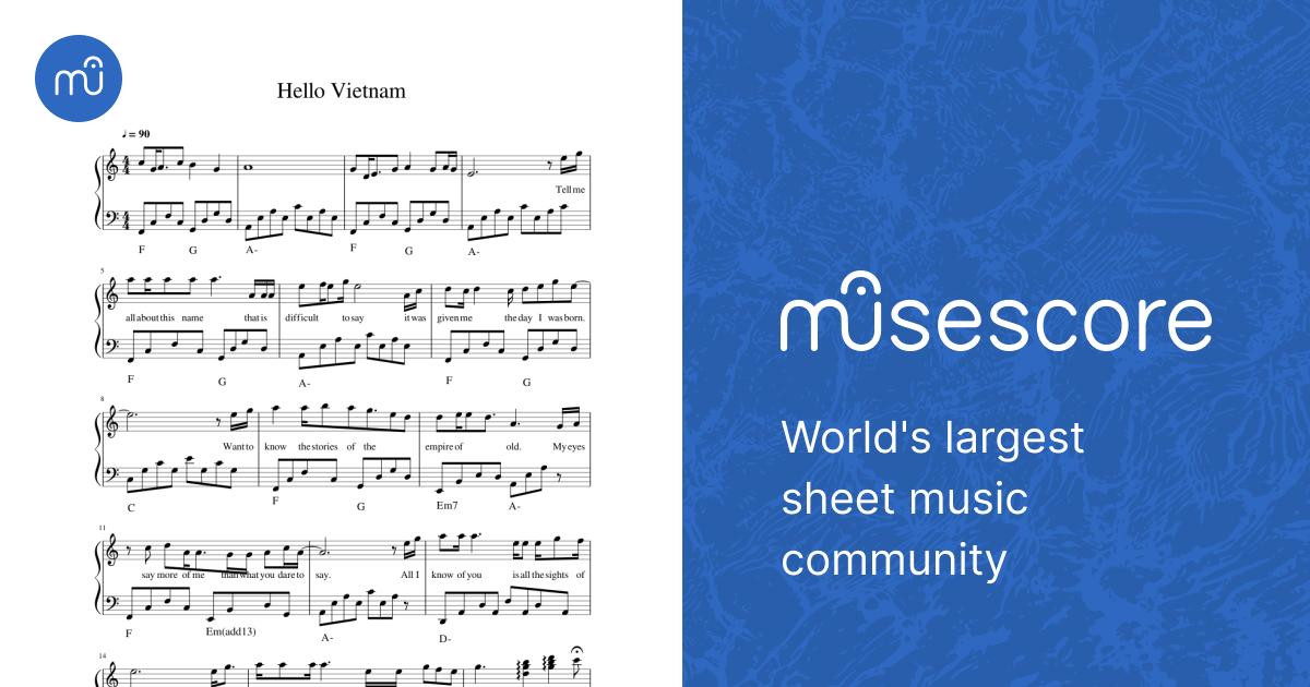 Hello Vietnam Sheet music for Piano (Solo) Easy | Musescore.com