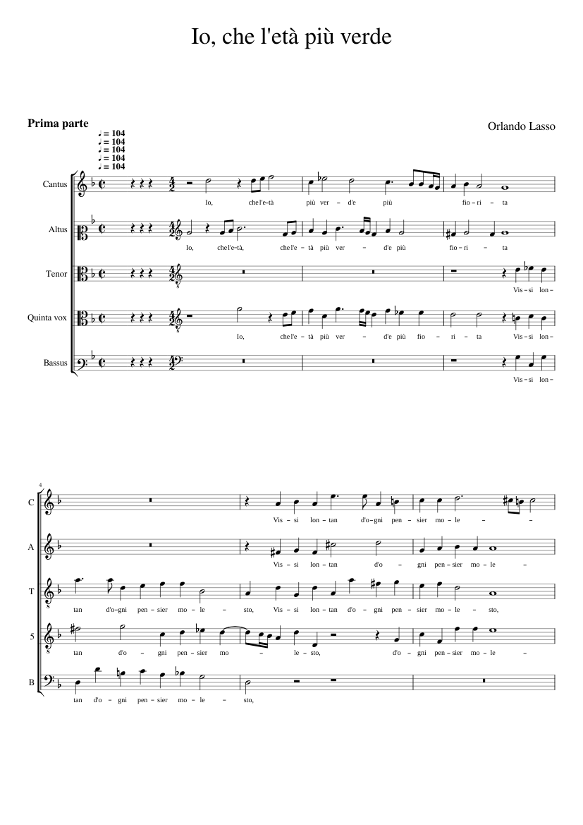 Io che l'età più verde