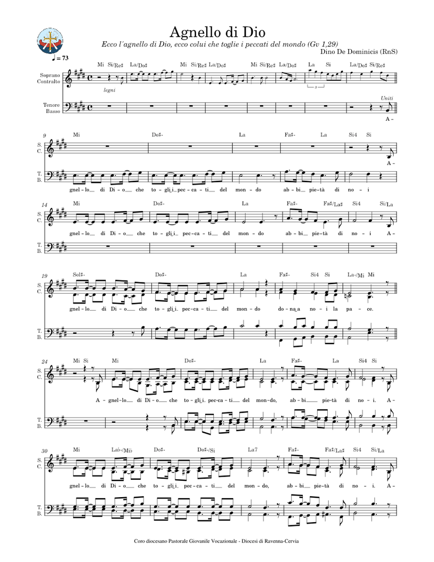 Agnello Di Dio RnS Sheet Music For Soprano Bass Choral Musescore agnello-di-dio-rns-sheet-music-for-soprano-bass-choral-musescore