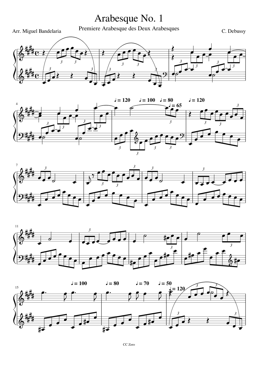 Deux Arabesques - No. 1 Sheet music for Piano (Solo) | Musescore.com