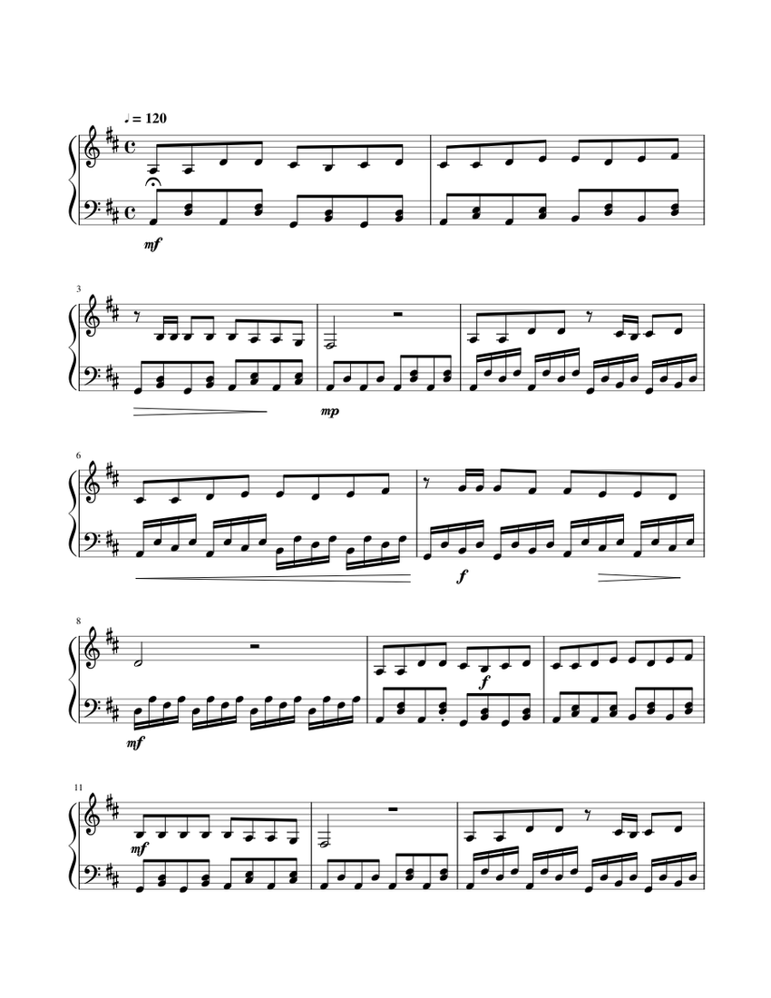 cesarica violina note Sheet music for Piano (Solo) | Musescore.com