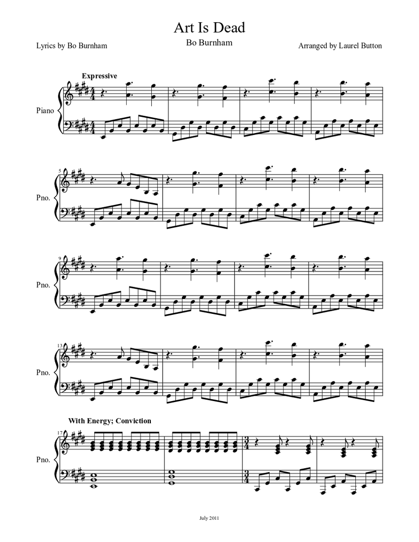 Art Is Dead (Official) Sheet music for Piano (Solo) | Musescore.com