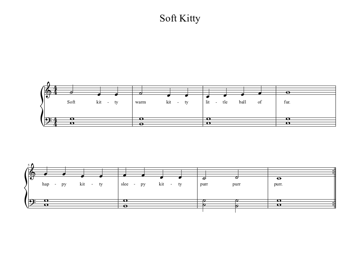 Soft Kitty Sheet music for Piano (Solo) | Musescore.com